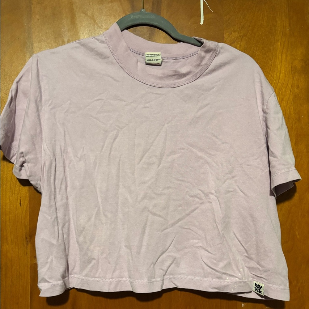 LUCY & YAK cropped t shirt - lavender, size L